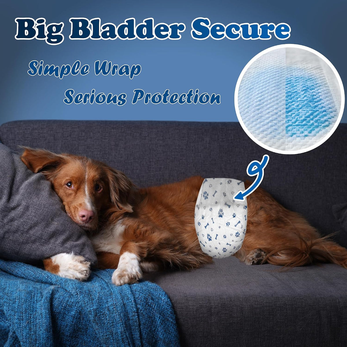 LeapSheep Disposable Dog Diapers Male, Super Absorbent Male Dog Wraps, Puppy Diapers for Doggie Training, Excitable Urination, Incontinence (XSmall, 20ct)