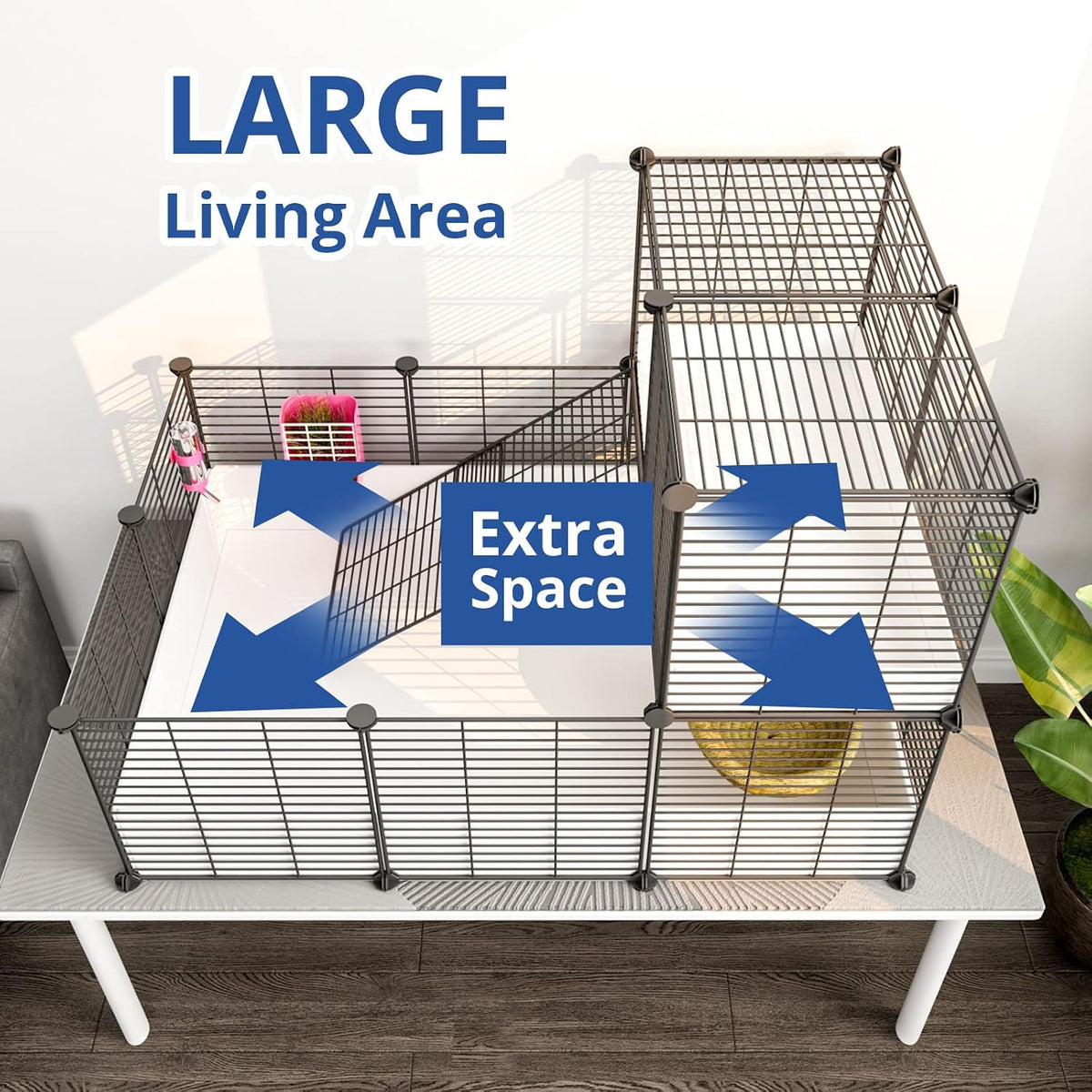 Oneluck Guinea Pig Cage, Indoor Habitat with Waterproof Plastic Bottom,Playpen for Small Pet Bunny, Turtle, Hamster, Loft cage