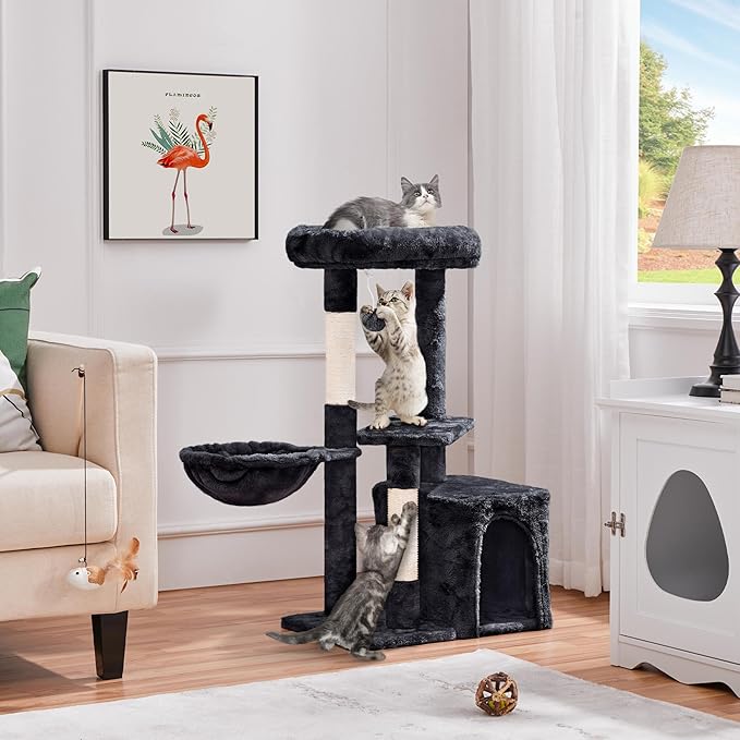 Topeakmart Cat Tree Tower for Indoor Cats, 34.5in Cute Cat Tree Activity Center - Image 2