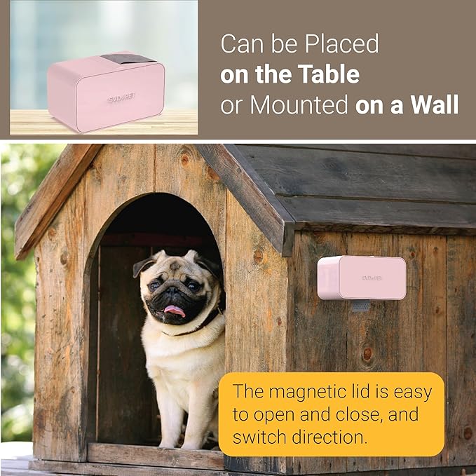 SVD.PET Dog Poop Bag Dispenser, Wall Mount Waste Bag Dispenser, Holds 8 Rolls - Image 2