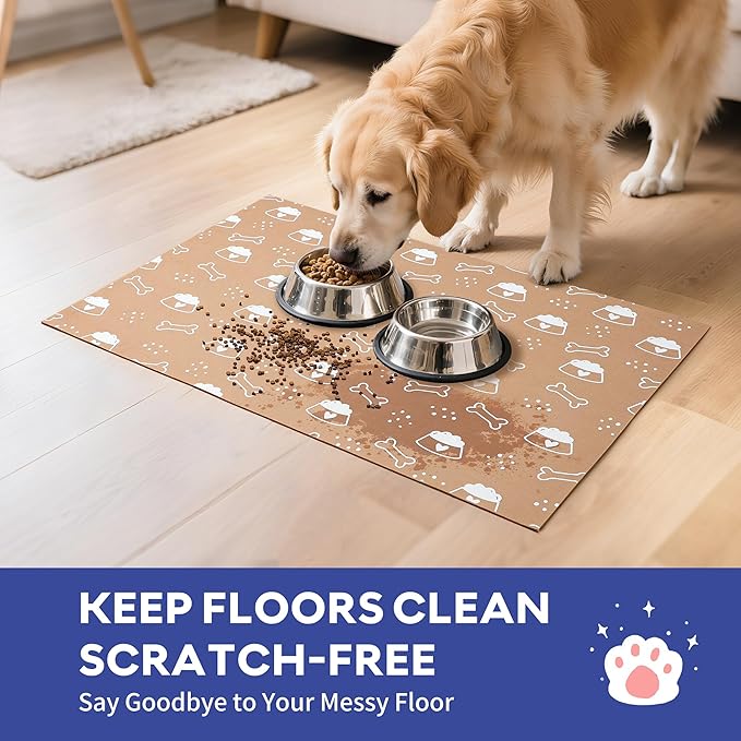 Cooyes Large Dog & Cat Food Mat 17.5"×36", Ultra-Absorbent Dog Bowl Mat - Image 5