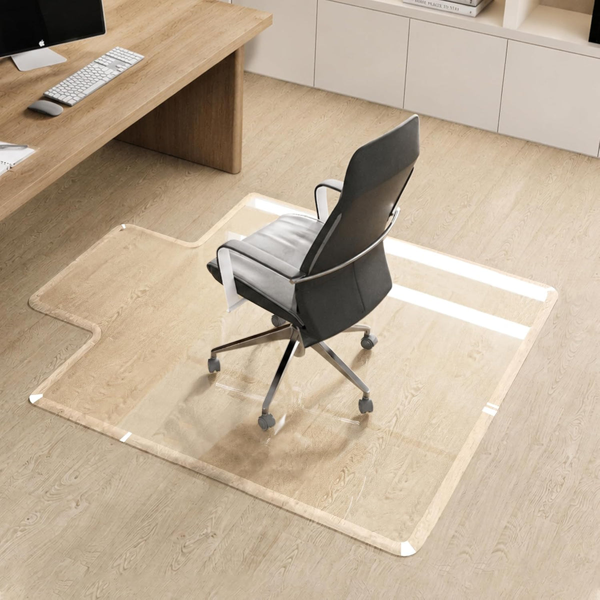 MESAILUP Beveled Edge Office Chair Mat with Lip for Carpet or Hardwood Floor, Crystal Clear 36" x 48" for a Smooth Glide and Easy Roll On/Off, Hard Heavy Duty and Non-Slip Desk Chair Mat