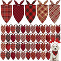 Weewooday 50 Pcs Valentine's Day Red Plaid Dog Bandanas Bulk by Weewooday
