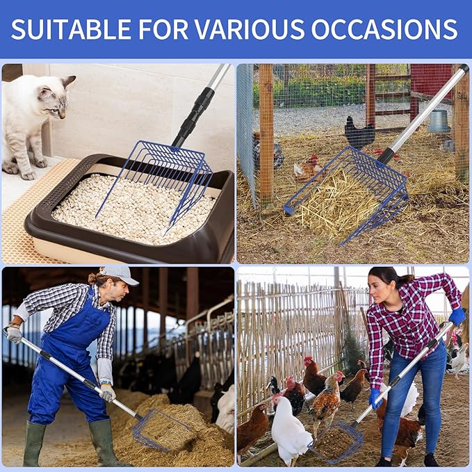 Jonkehai Chicken Poop Scooper 6inch Metal Chicken Litter Scoop Extendable Metal - Image 7