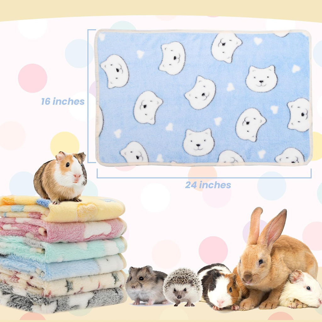 Guinea Pig Bedding Blankets, 6 Pack Soft Fleece Pet Cage Liner