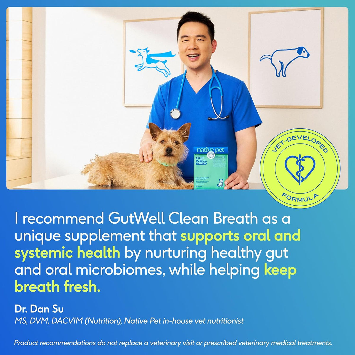 Native Pet Clean Breath Dog Dental Care - Teeth Cleaning for Fresh Breath, Clean Teeth & Healthy Gums - Tartar and Plaque Remover - Dog Breath Freshener - 60 Scoops