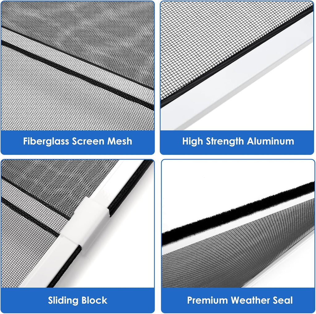 6 Pack Expandable Window Screen, 2 Way Sliding Adjustable Window Screen, Horizontal (10" H x 25" - 45" W), Horizontal and Vertical Adjustable, Durable Replacement Screen for Window, Window Screen Mesh