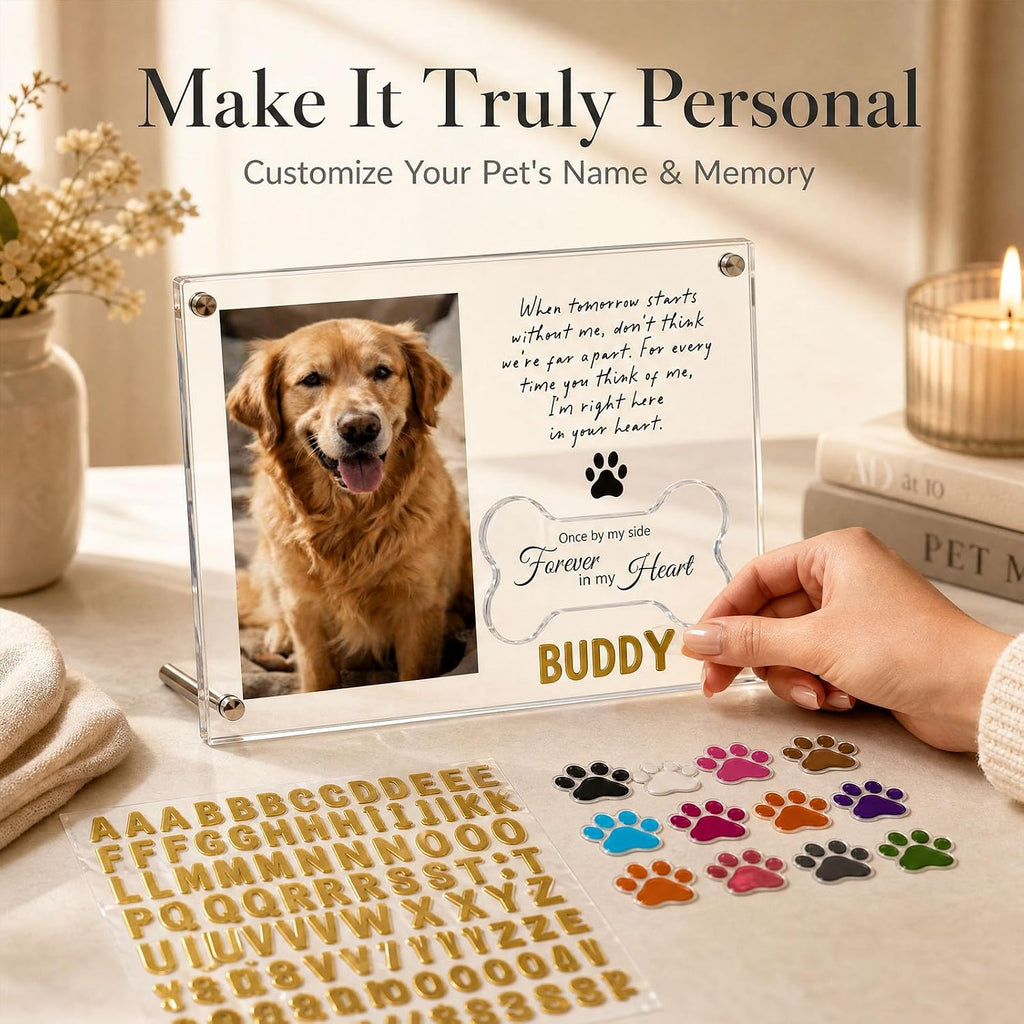 OFlyDesigns Pet Memorial Gifts for Loss of Dog, 4x6 Picture Frame Keepsake