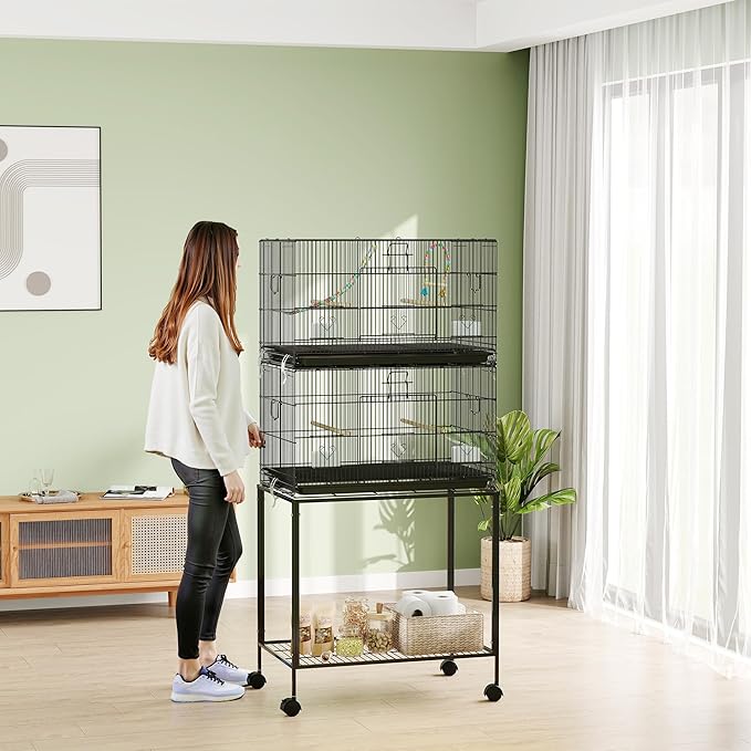 PawHut Double Stackable Bird Cage - Image 9