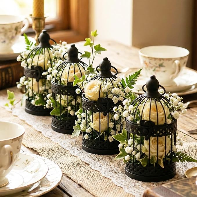 VELA LANTERNS 6" Birdcage Decor Candle Holder Lantern Decorative Table - Image 6