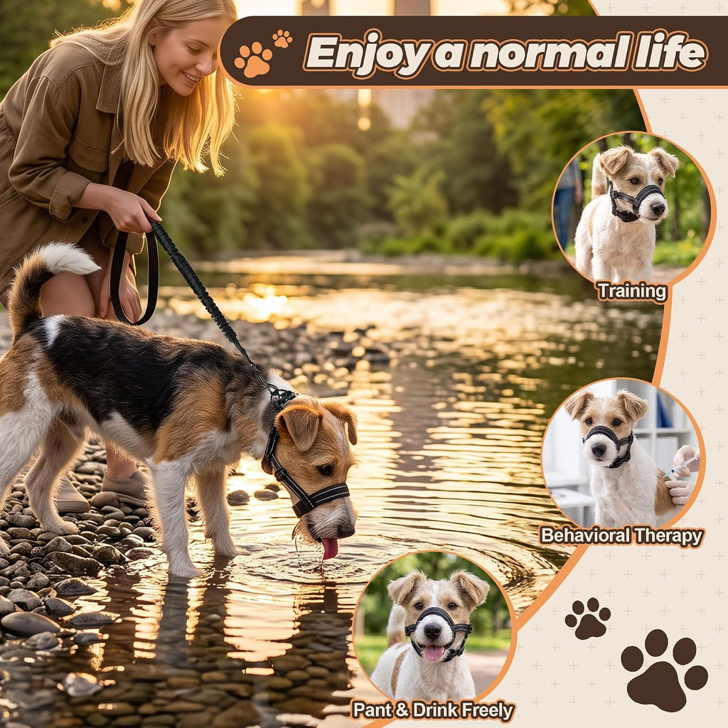 Dog Muzzle, Soft Breathable Mesh, Adjustable for Walk Medium