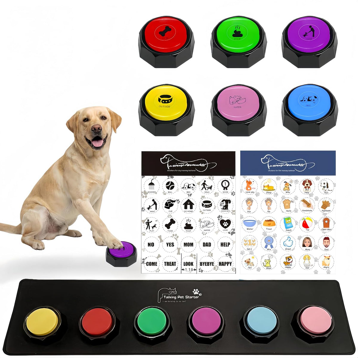 BOSKEY 6 Dog Buttons for Communication  Dog talking buttons starter set