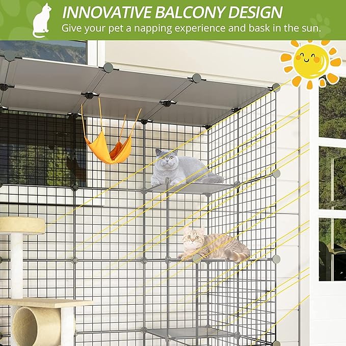 Oneluck Outdoor Cat House Cat Cages Enclosure - Image 5