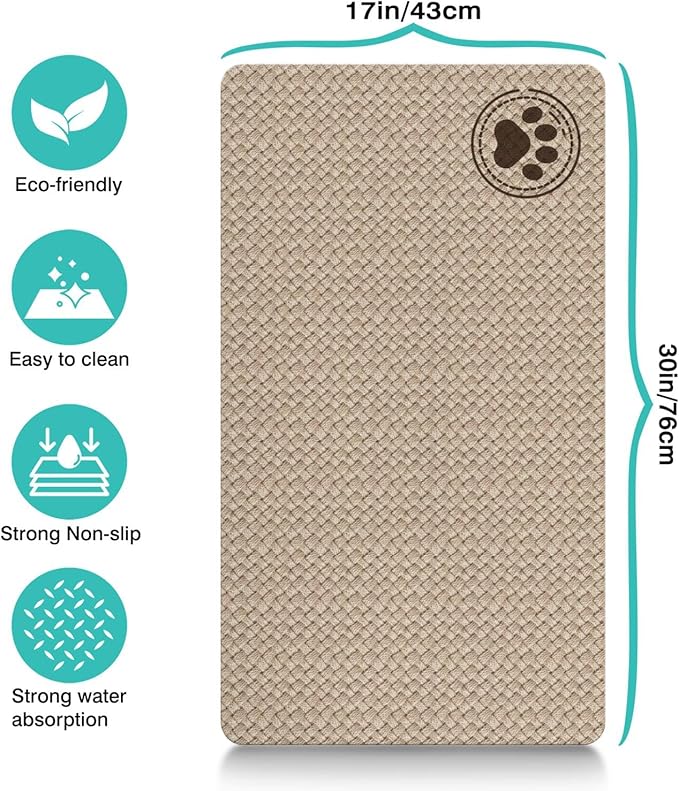Pet Feeding Mat for Floors Waterproof Dog Mat for Food and Water Absorbent - Image 4