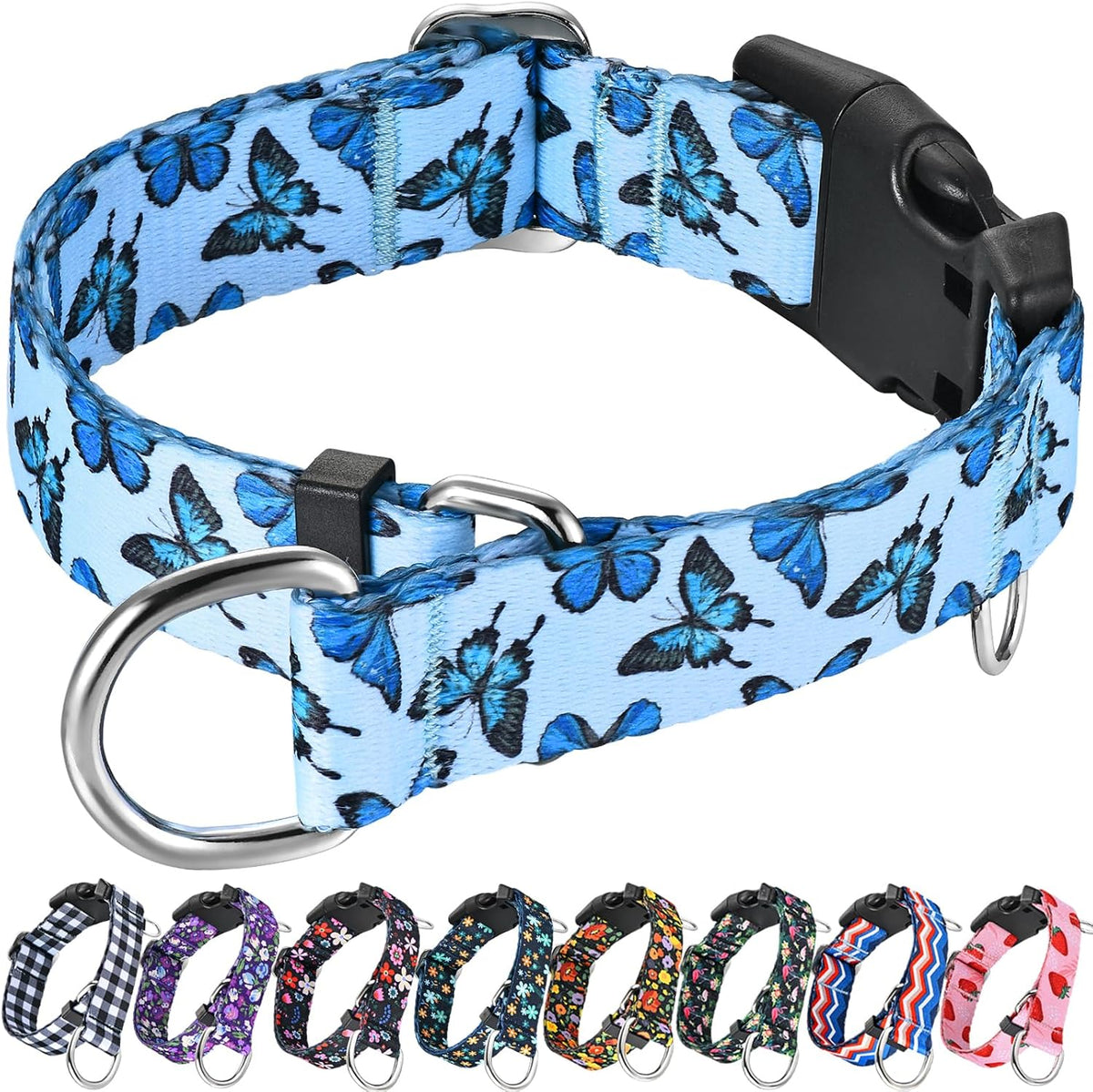 Martingale Collar for Dogs with Buckle No Pull Adjustable Nylon Limited Slip Training Dog Collars (Camouflage, Large)