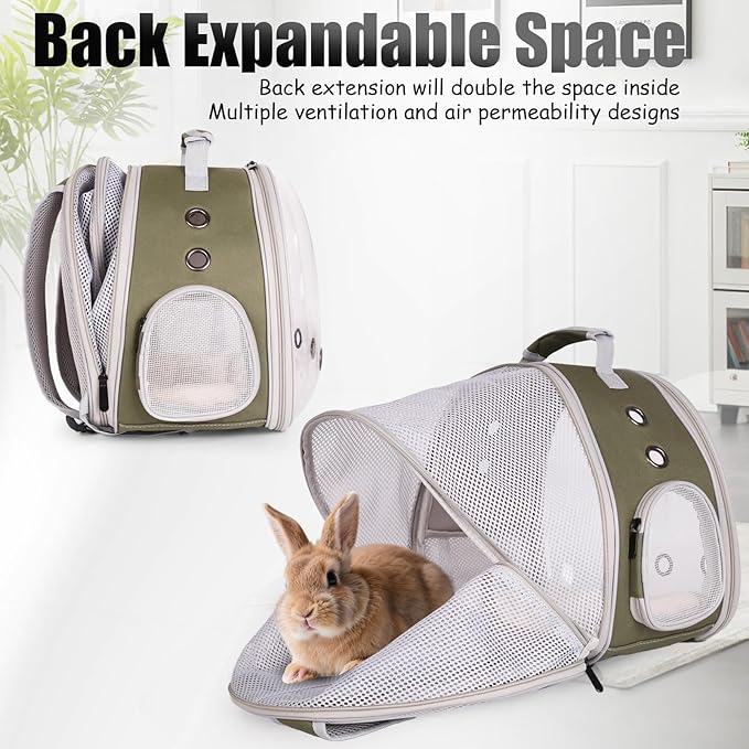 Back Expandable Backpack for Small Animals, Portable Travel Bag Breathable Pet - Image 2