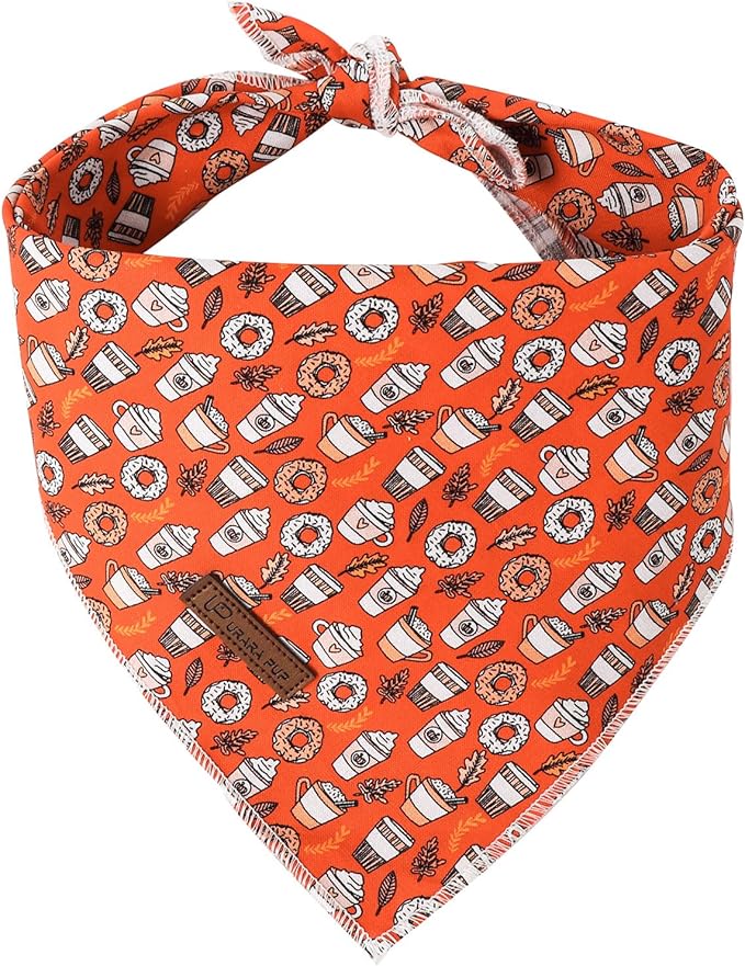 Fall Dog Bandana, Autumn Triangle Bid Scarf by UPURARAPUP