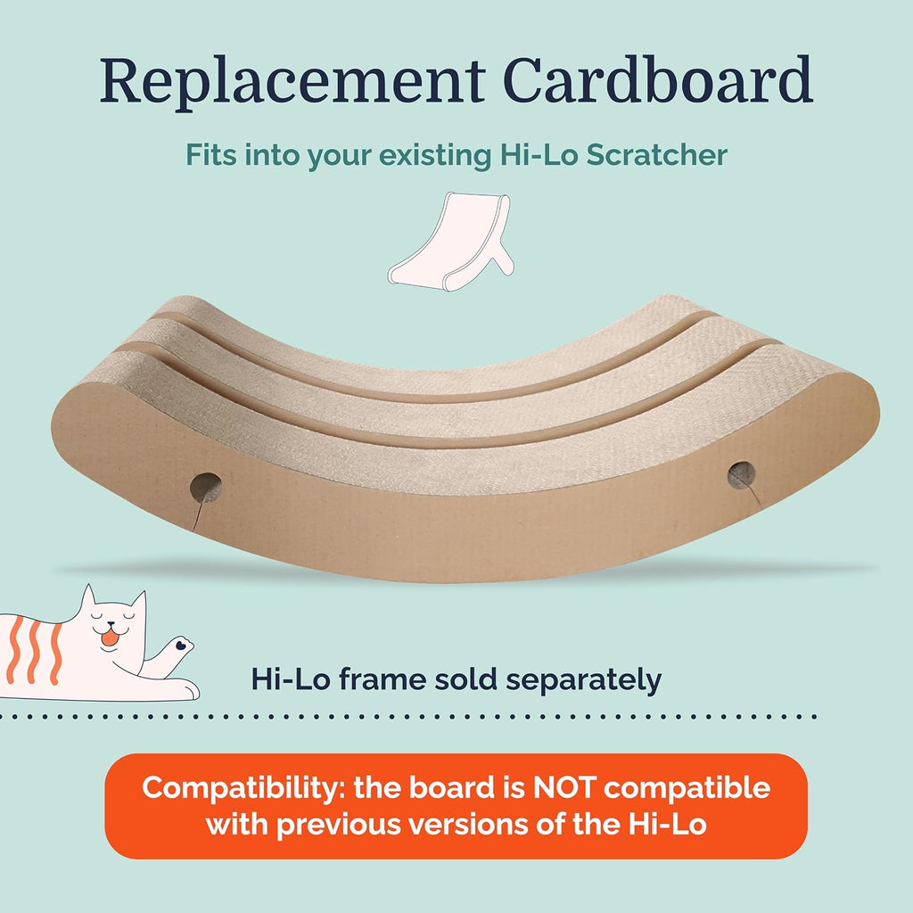 Hepper Hi-Lo Cardboard Replacement Cat Scratching Pads - 3-Pack