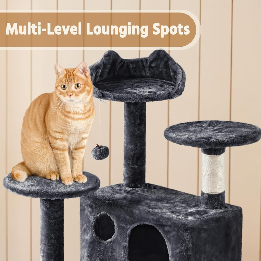 Yaheetech 62in Cat Tree Tower, Double Condo, Multi Platforms, Scratch Posts