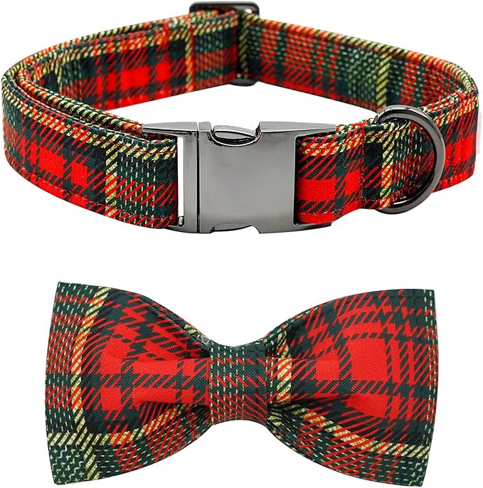 Dog Collar - Thanksgiving Turkey Dog Collar Bowtie Gift Soft Bow Adjustable by BoboRainbow