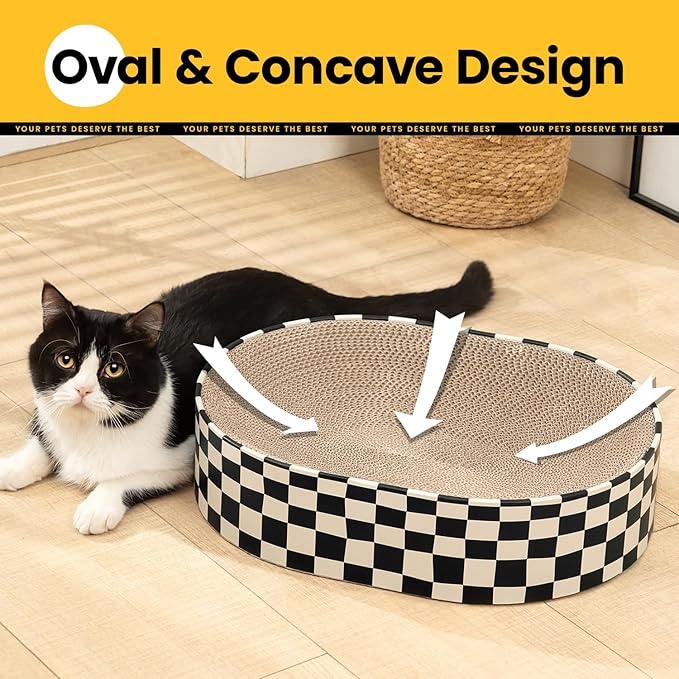 Large Oval Cat Scratcher Bowl, Cardboard Cat Scratching Pad & Lounge Bed - Image 4