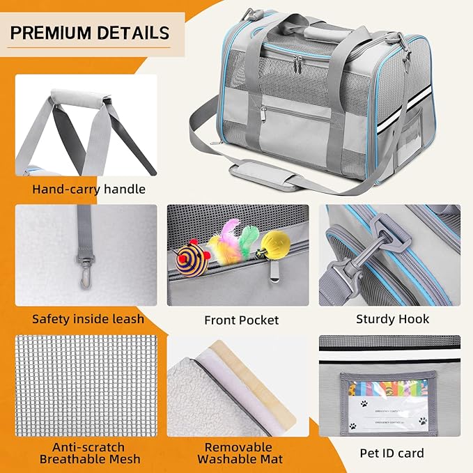 Cat Carrier Dog Carrier TSA Airline Approved - Image 3