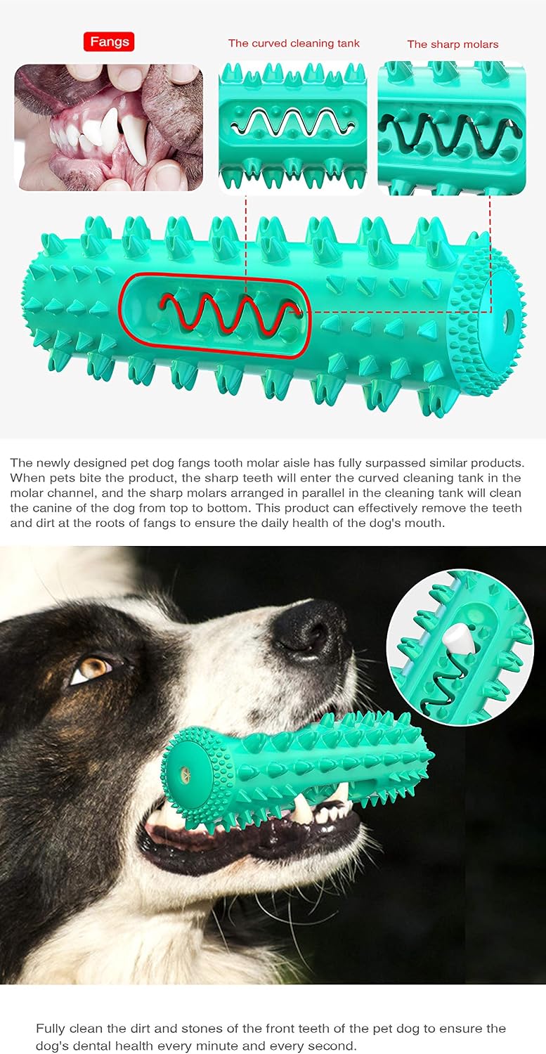 Dog Chew Toys for Aggressive Chewers, Dog Toothbrush Care Cleaning Stick, Puppy Toothing Chew Toy for Small Middle Dog (Lakes Blue)