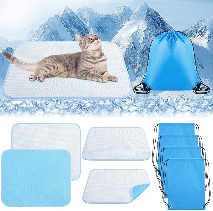 Chunful 4 Pack Pet Cooling Mat 18 x 14 Inches Cooling Pads by Chunful