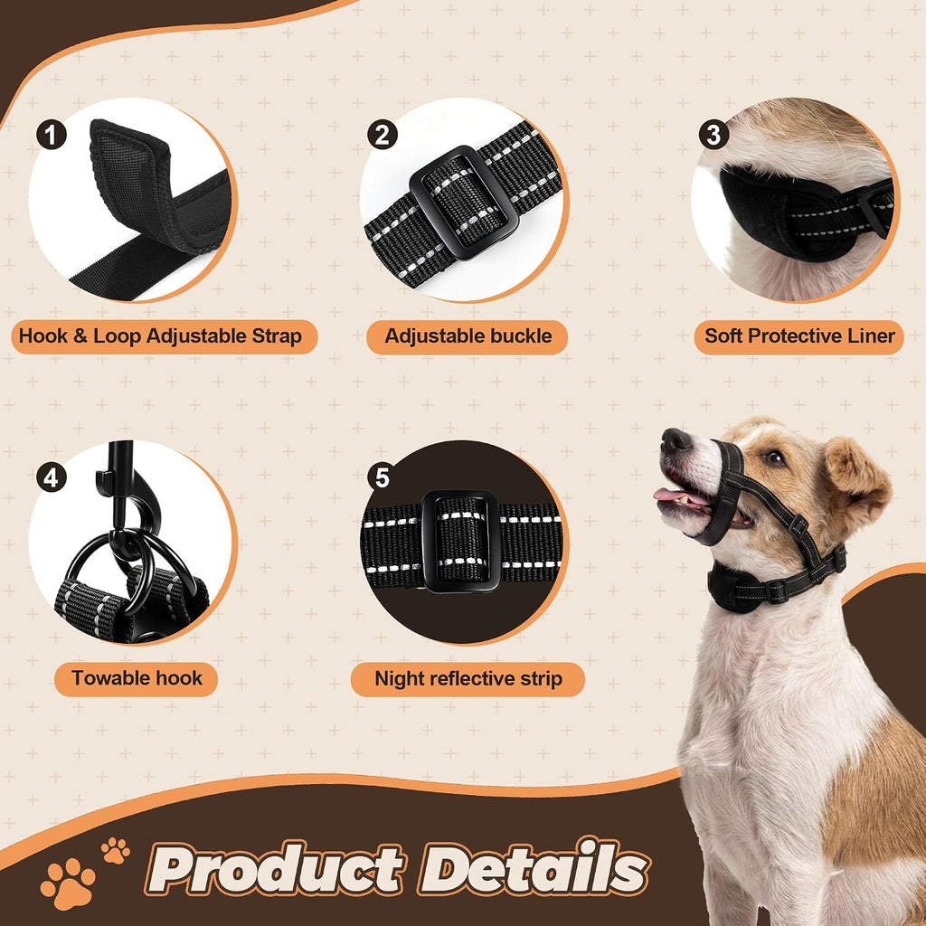 Dog Muzzle, Soft Breathable Mesh, Adjustable for Walk Medium