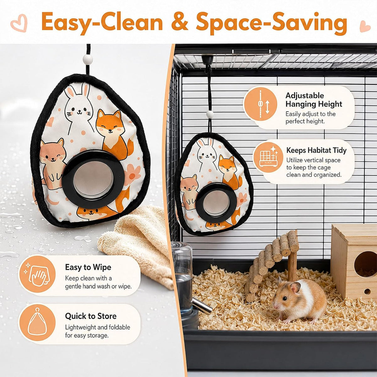 Guinea Pig Hammock, Chinchilla Hammock for Hamsters, Guinea Pigs