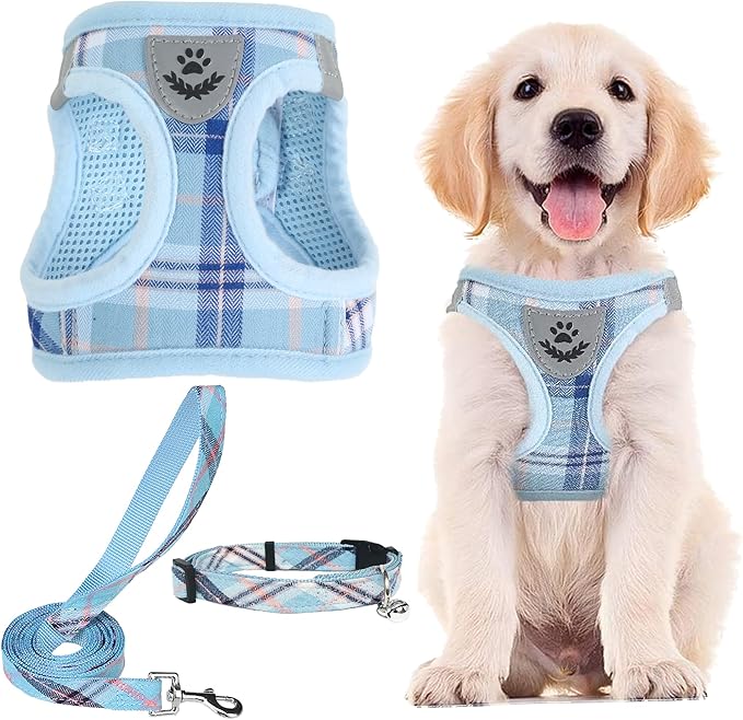 PUPTECK Adjustable Dog Harness Collar and Leash Set Step in No Pull Pet Harness by PUPTECK