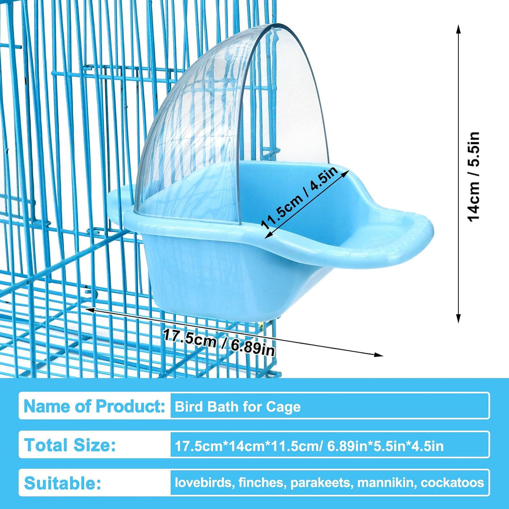 Bird Bath Box Hanging Birdbath Toy Parakeet Caged Bathing Tubs
