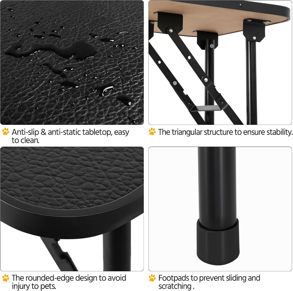 Yaheetech 32-inch Portable Pet Dog Grooming Table w/arm/Noose Black