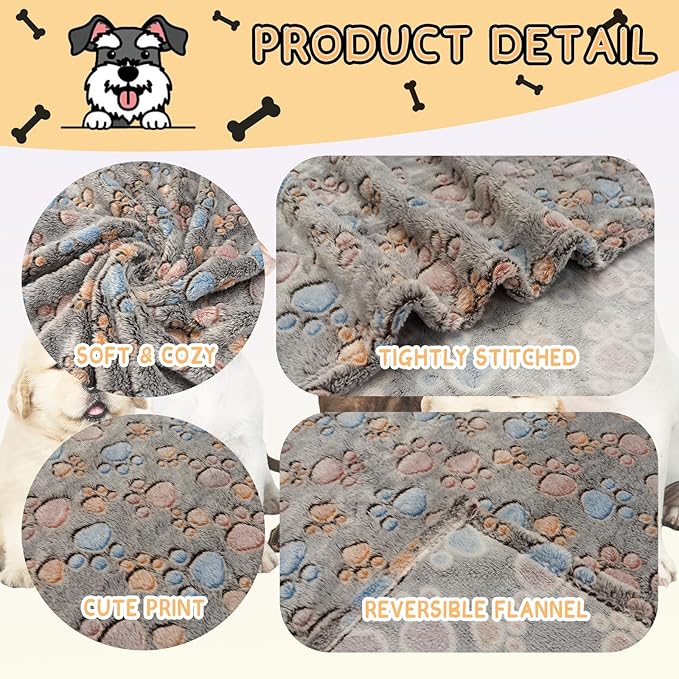 Rezutan 1 Pack 3 Blankets for Dogs, Dog Blanket for Medium Pet Cat, Premium - Image 2