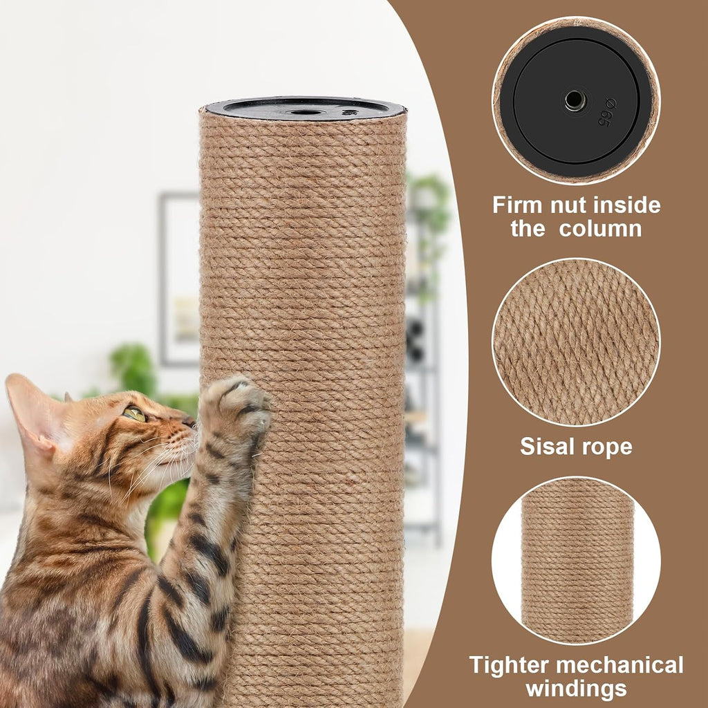 4 PCS Cat Scratching Post Replacement with M8 Screws, 15.7 x 3.1 Inches