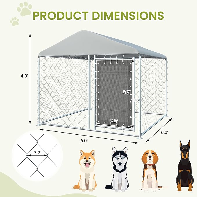 6FT x 6FT Outdoor Dog Kennel - Image 2
