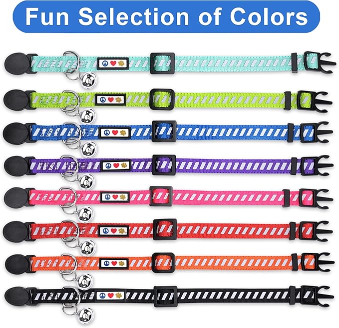 Pawtitas Personalized Green Reflective Cat Collar – Adjustable Custom Collar - Image 7