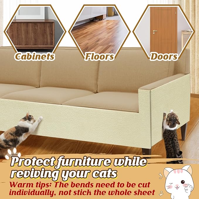 39.3''x14.6'' Trimmable Cat Scratch Furniture Protector - Image 6