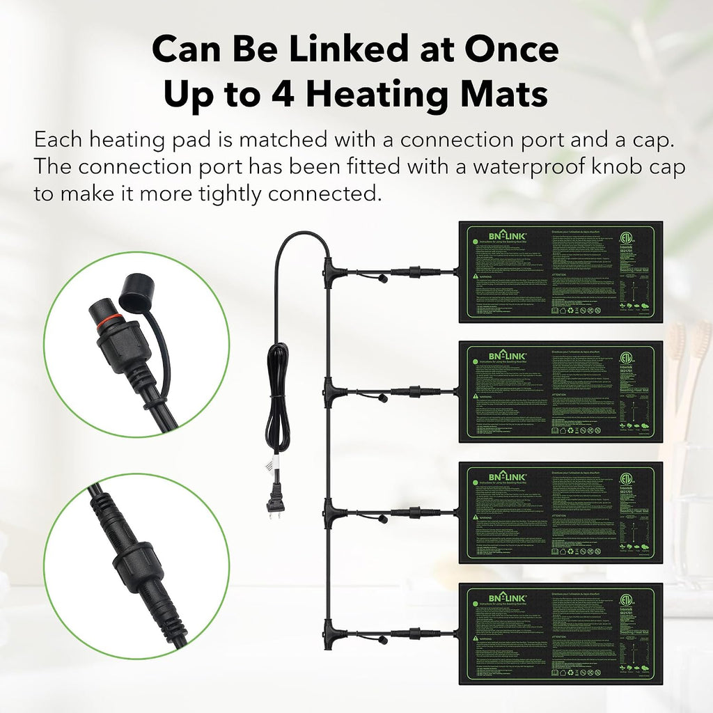 BN-LINK 10" x 20.75" Seedling Heat Mats for Seed Starting Plant Germination