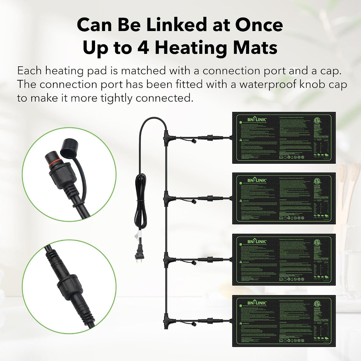 BN-LINK 10" x 20.75" Seedling Heat Mats for Seed Starting Plant Germination