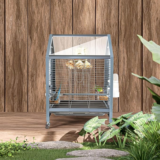 Acrylic Bird Cage, 25 inch Medium Parrot Cage - Image 6