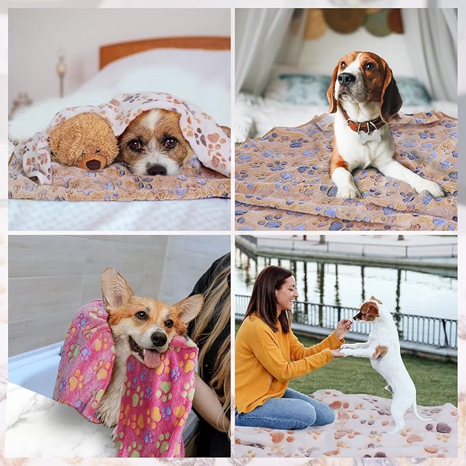 Comsmart Dog & Cat Blanket, Cute Paw Print, Soft Warm Fleece Throw - Image 6