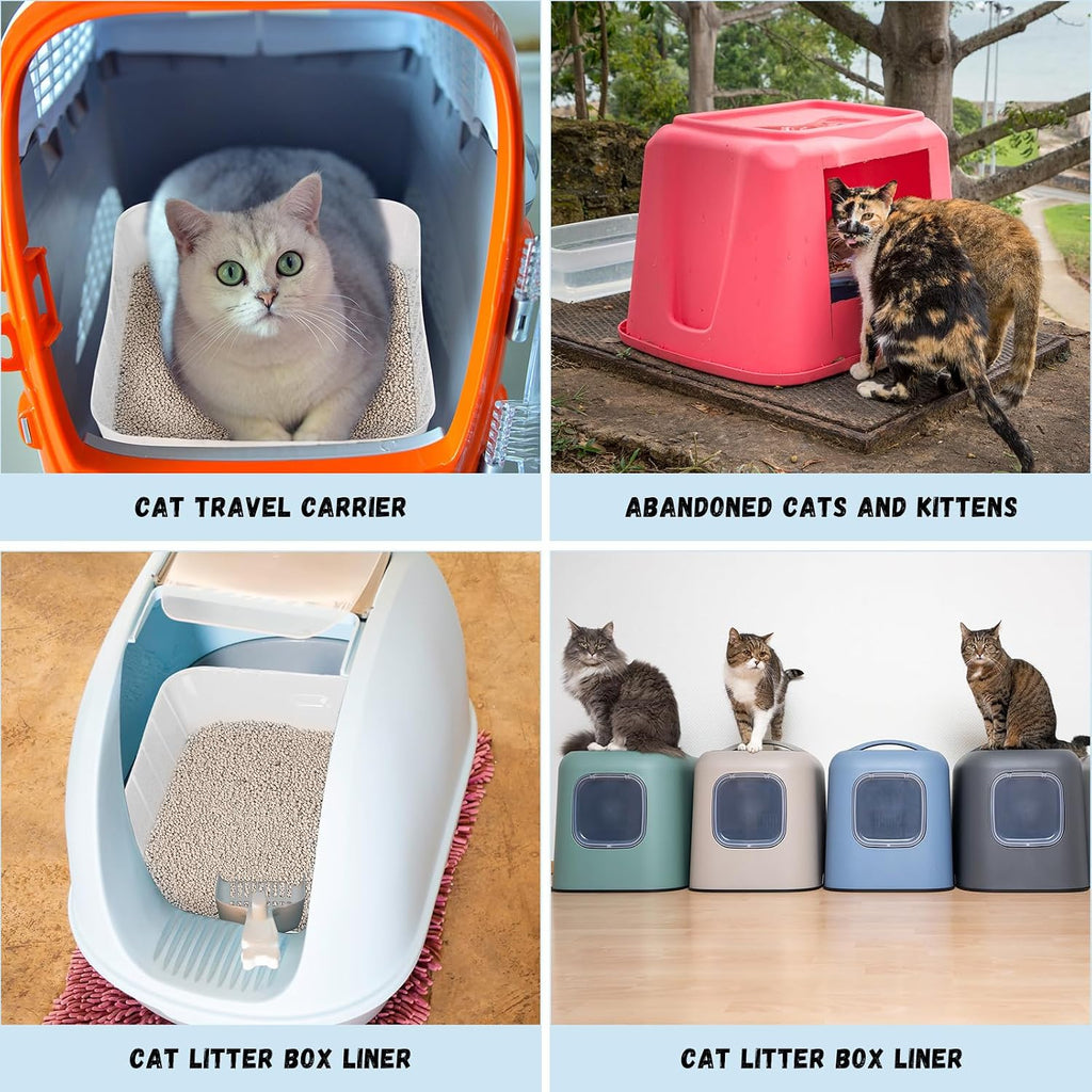 Bokon 25 Count Disposable Litter Box for Cats Large, White