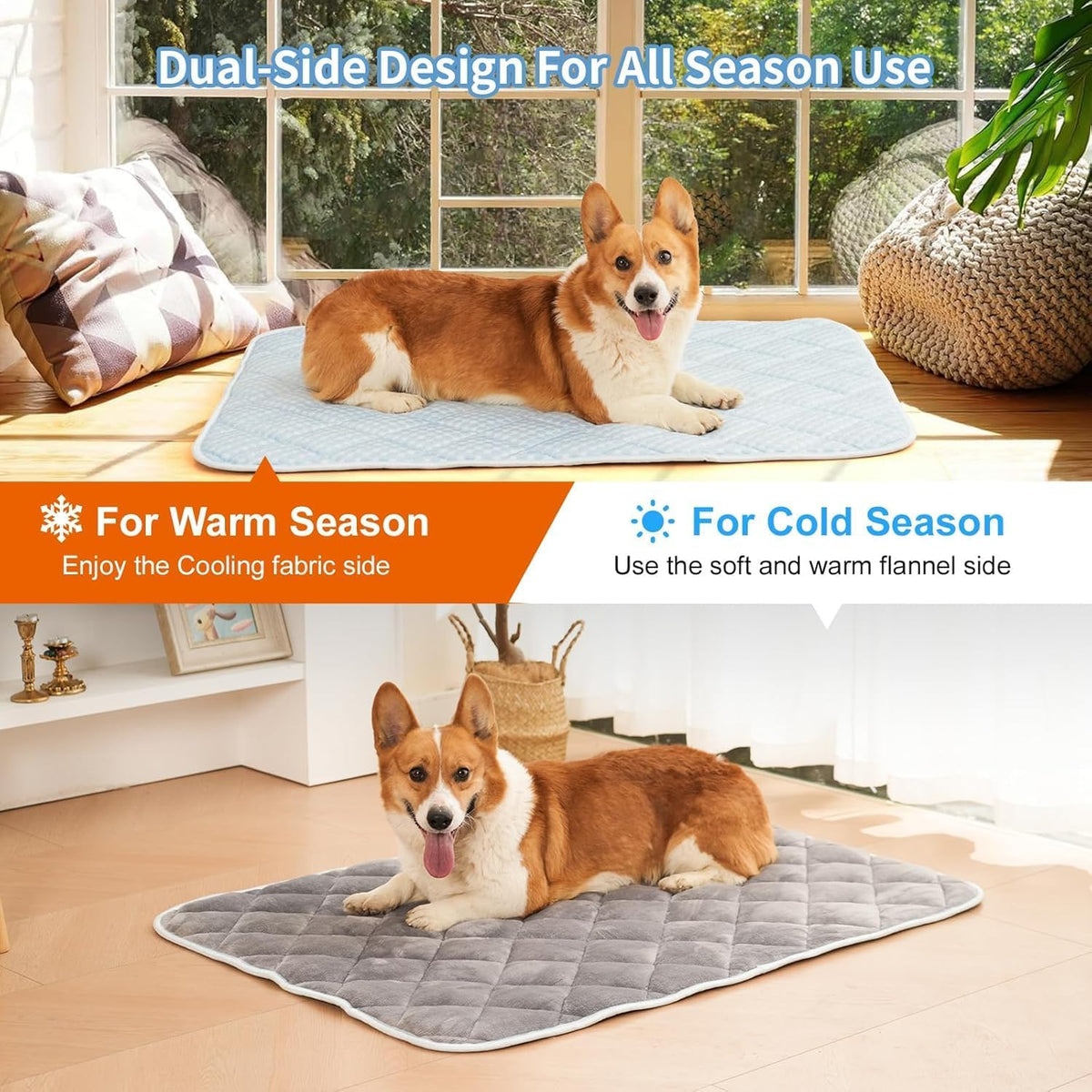 Cooling Mat for Dogs, Thick & Double-Sided Dog Cooling Mat, Self-Cooling Dog Bed with Arc-Chill Technology, Washable Portable Dog Cooling Mat for Couch, Crate & Car (XL - 44 x 32 Inch)
