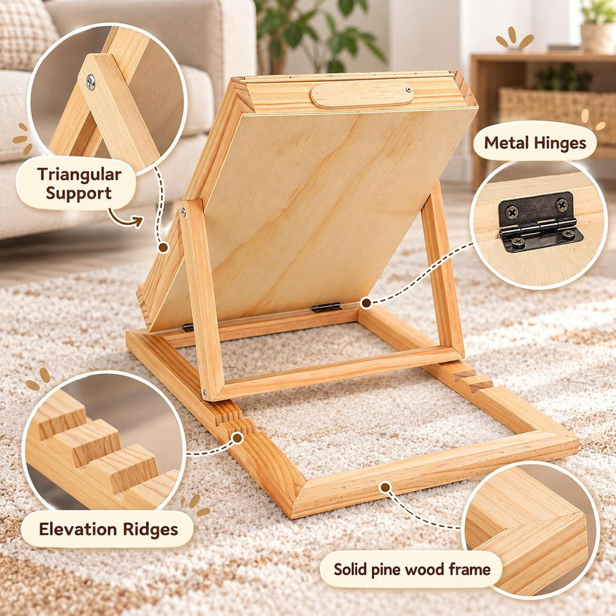 Dog Scratch Board with Treat Box, Adjustable Wooden Nail File Pad