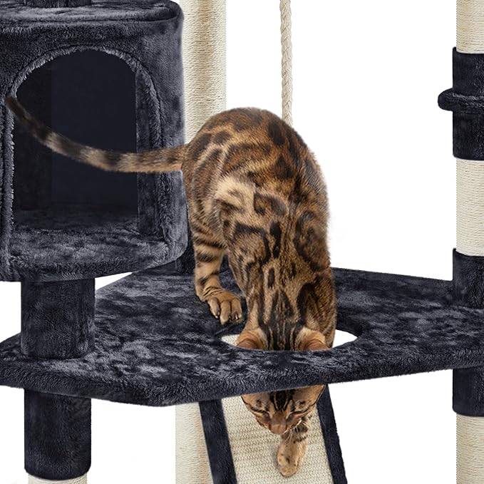 Yaheetech 79 in Cat Tree Tower, Comfy Basket, Sisal Scratching Posts - Image 7