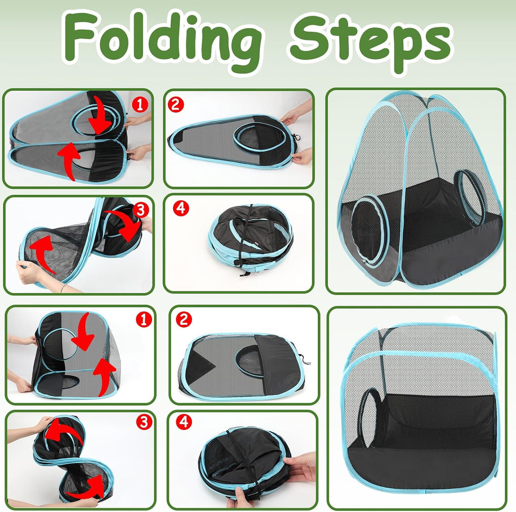 YUEPET Rabbit Tunnel & Cube Tent Set, 3-in-1 Bunny Playpen
