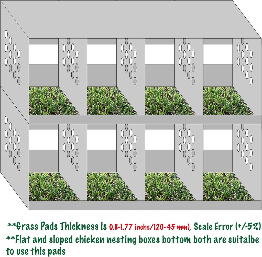 KuGuo Chicken Nesting Box Pads, 6 Pack, 12 x 12 in, Grass Style Mixed