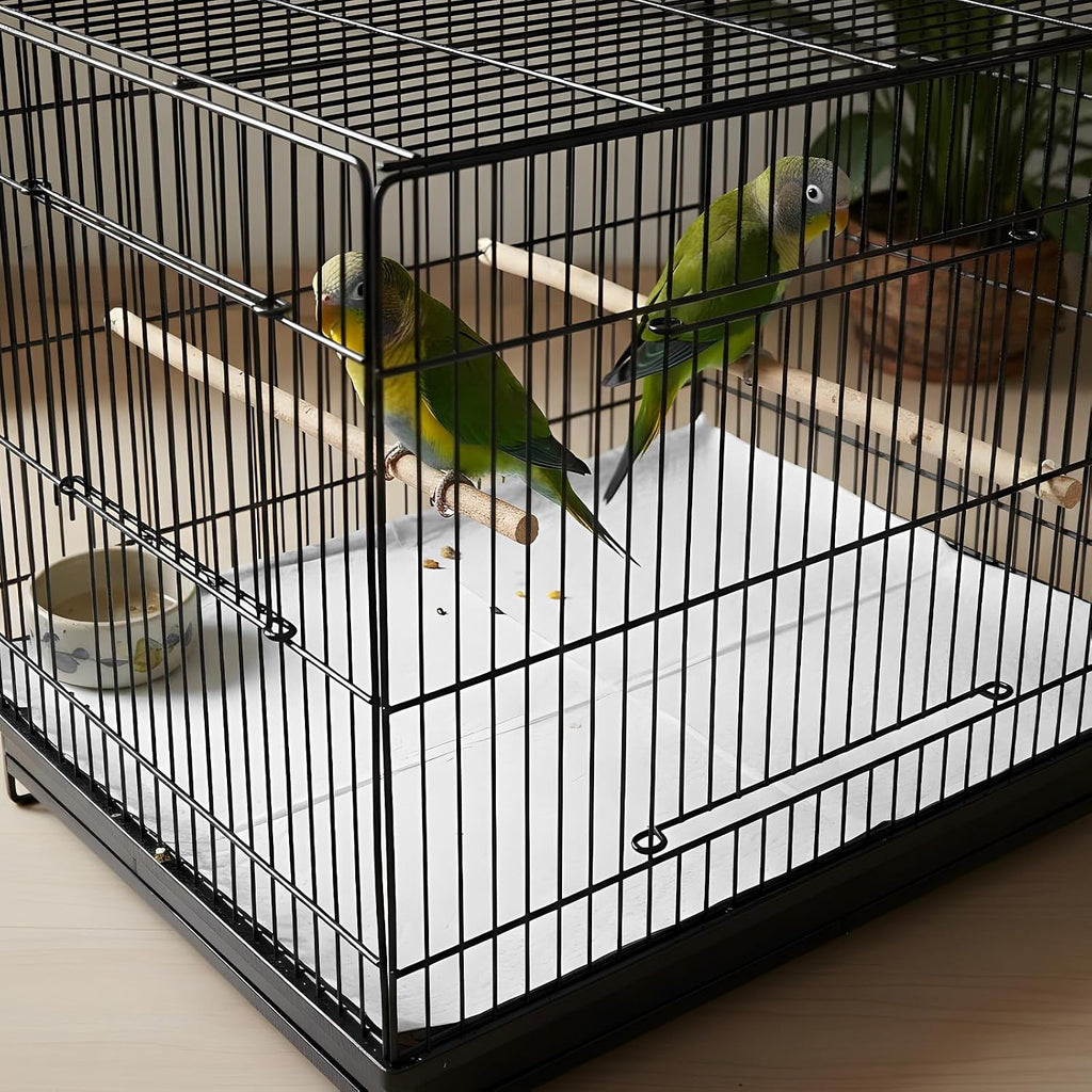 100 Ft x 17.3 Inch Bird Cage Liner, Disposable White Non-Woven Bird Cage Liners Large Size Precut Absorbent Cushion Pad Mat Accessories for Pet, Parrot, Animal