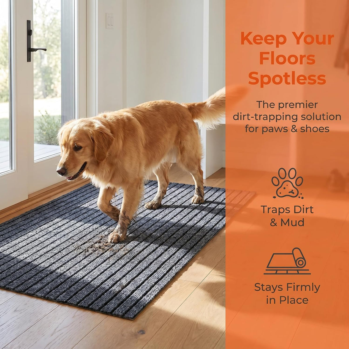 Non-Slip Extra Large Gray Waterproof Dog Crate Mat,45.28" x 59.06" x 0.23"